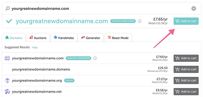 05 Namecheap 2 add to cart