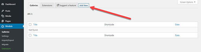 add new modula gallery