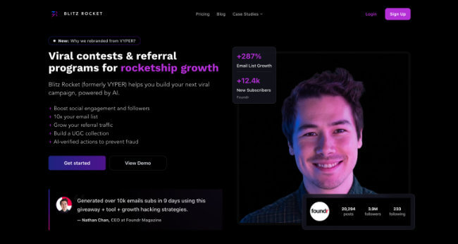 blitz rocket homepage