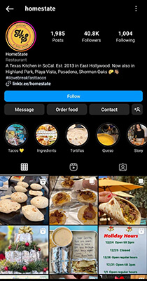 business account contact button