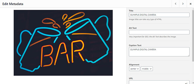 click on images to edit their metadata
