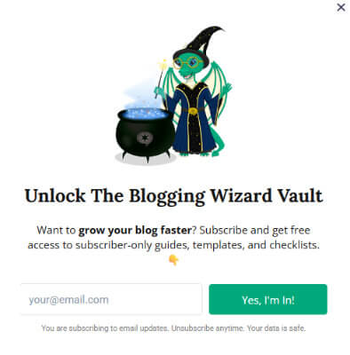 convertbox blogging wizard form