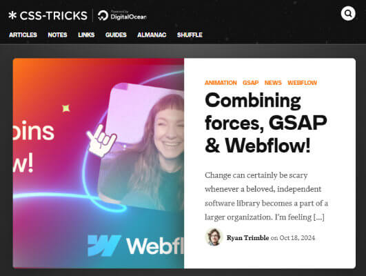 css tricks homepage