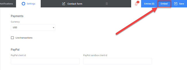 embed to copy shortcode