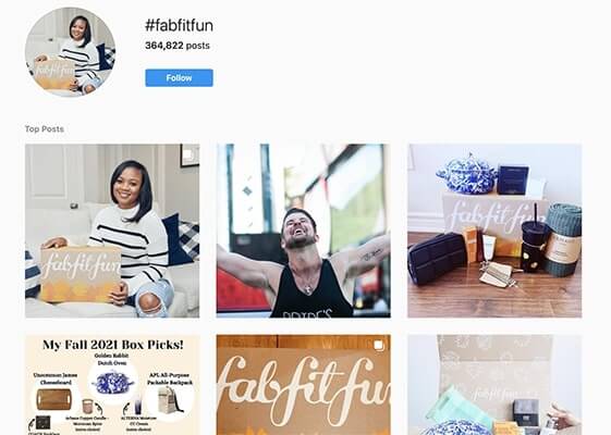 Fabfitfun instagram branded hashtag