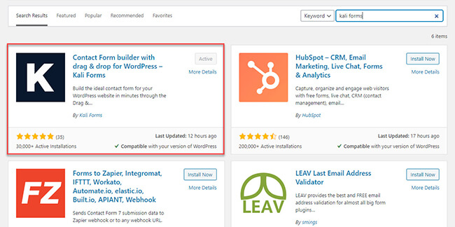 find and install kali forms