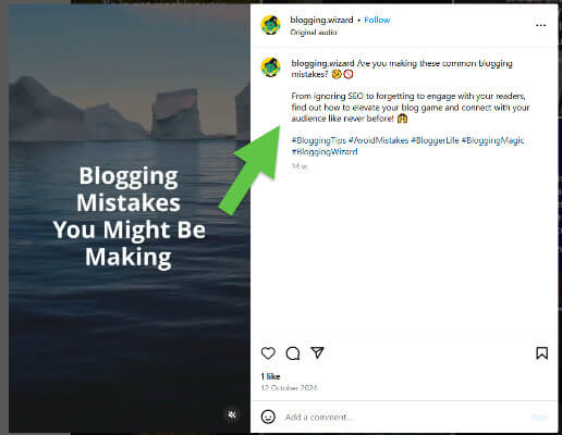 include keywords in your captions