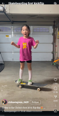 instagram chikas first kickflip