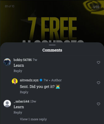 instagram course bundle comments