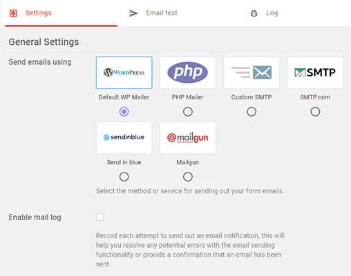 kali forms smtp settings