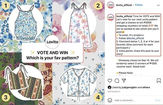 Lovito instagtam voting challenge