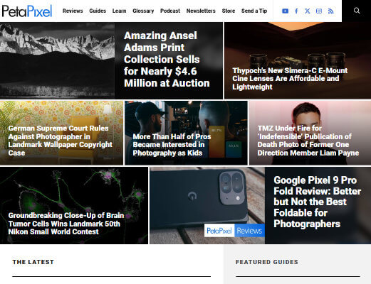 petapixel homepage