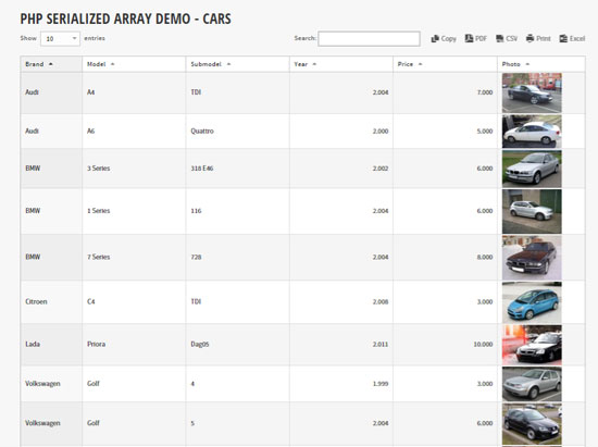 Print array in wordpress with wpdatatables wordpress plugin