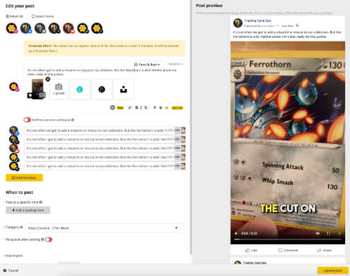 step 8 load your videos into a social media scheduler