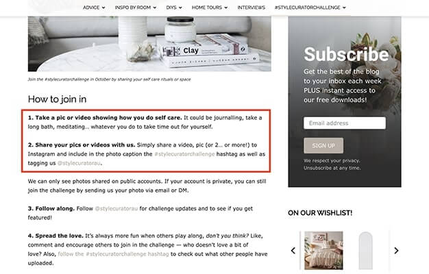 Style curator photo contest
