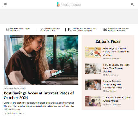 the balance homepage