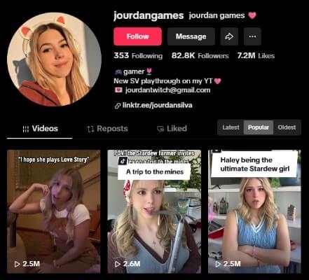 tiktok jourdangames popular videos