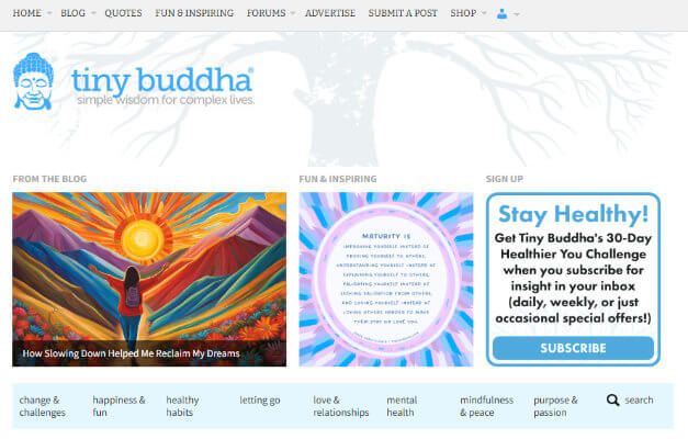 tiny buddha homepage