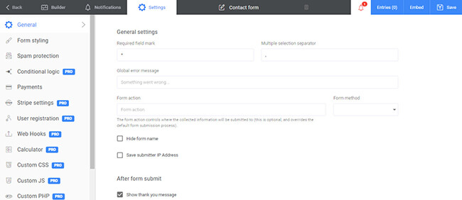 tweak the general settings before publication