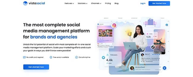 Vista Social Homepage