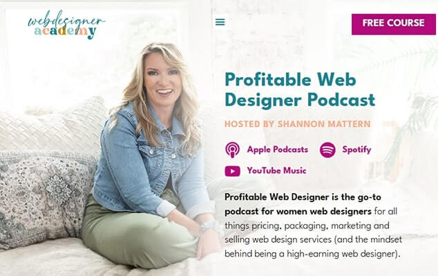 web designer academy homepage