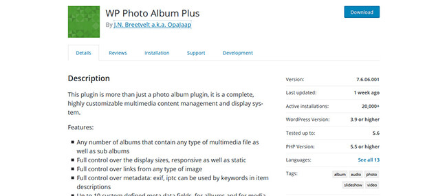 wp photo album plus homepage