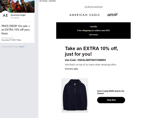 01 deals and promotions american eagle