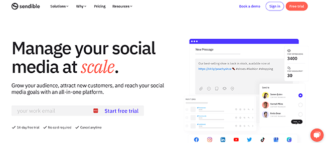 01 sendible homepage