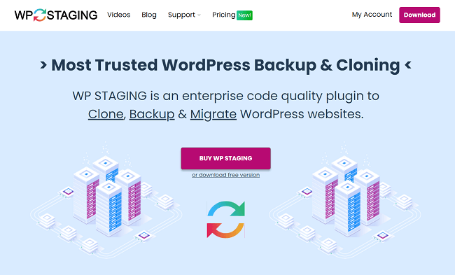 01 wp staging homepage
