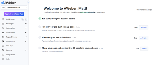 02 getting started dashboard
