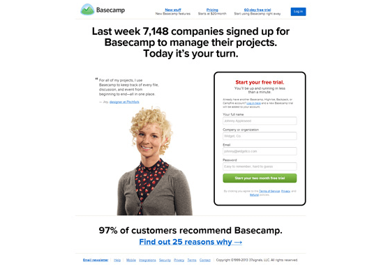 03 Basecamp Landing Page