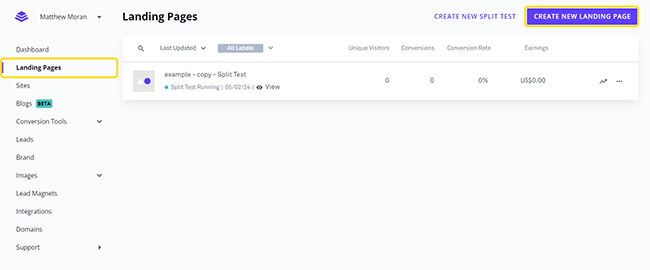 03 Landing Pages - Create