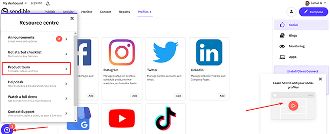 03 profiles product tours