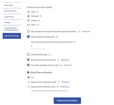 04 Fraud prevention - settings