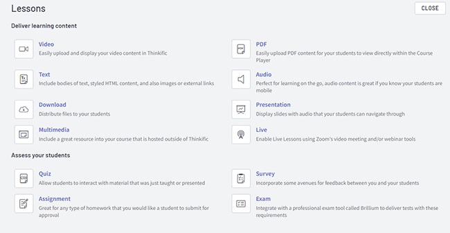 05 chapters lessons multimedia content