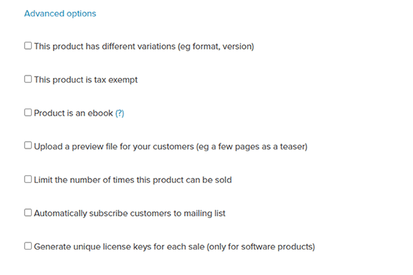 05 digital products advanced options