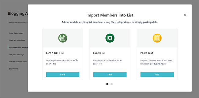 05 email list management import to list