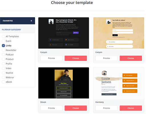 05 landing pages link in bio