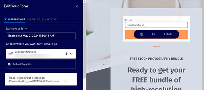 06 Lead generation - Edit intergration
