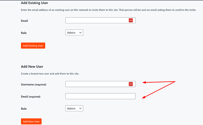 06 sites add new user