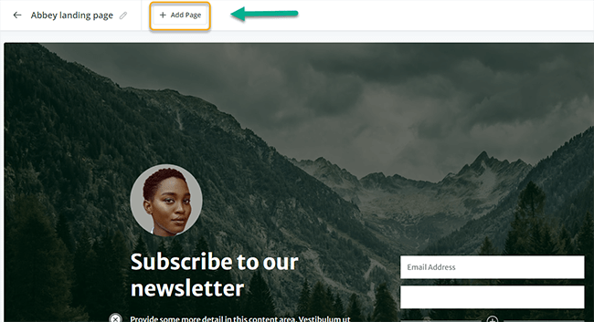 07 landing pages add page