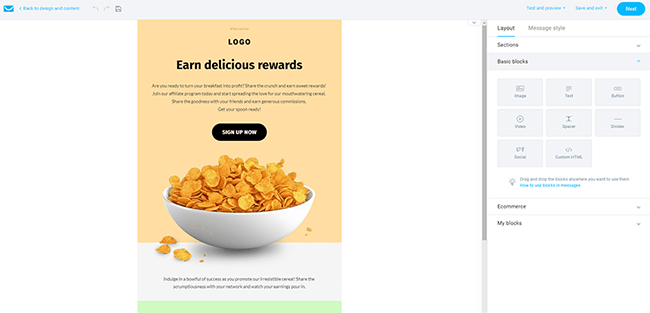 08 email marketing drag and drop