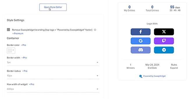 08 Widget design editor - style settings
