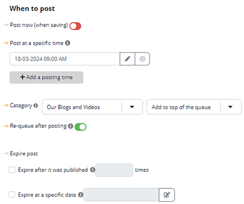 09 Adding a post - new post schedule