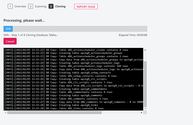 10 start the cloning process