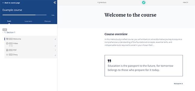 11 course player action