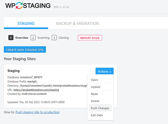 11 use the push changes feature
