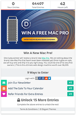 12 elegant themes giveaway example