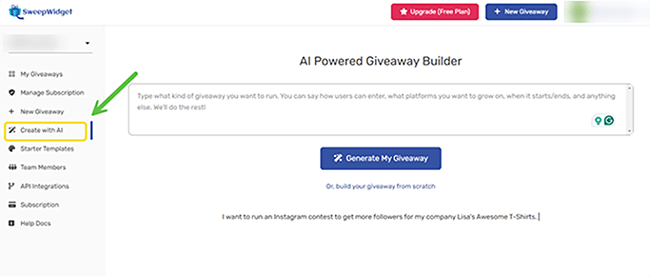 13 AI Giveaway Generator - create
