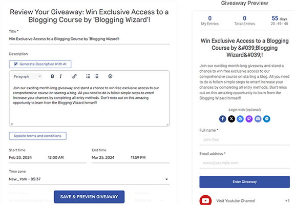 14 AI Giveaway Generator - review